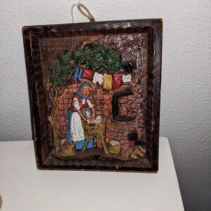 GERMAN WAX RELIEF VTG 3-D ART Gunter Kerzen Vintage